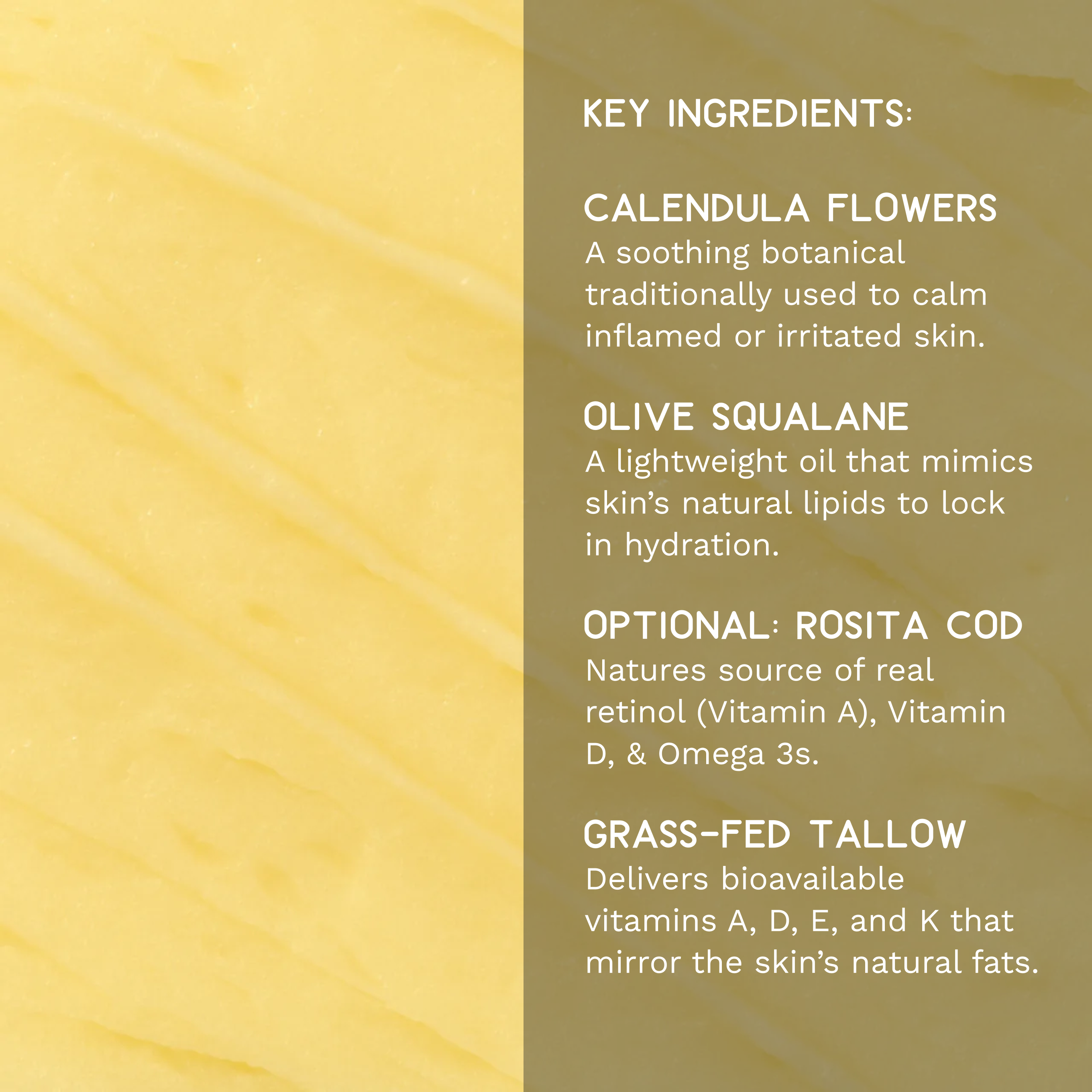 Shwally Tallow, Honey & Royal Jelly Deluxe Face Cream + Rosita Cod Oil Option