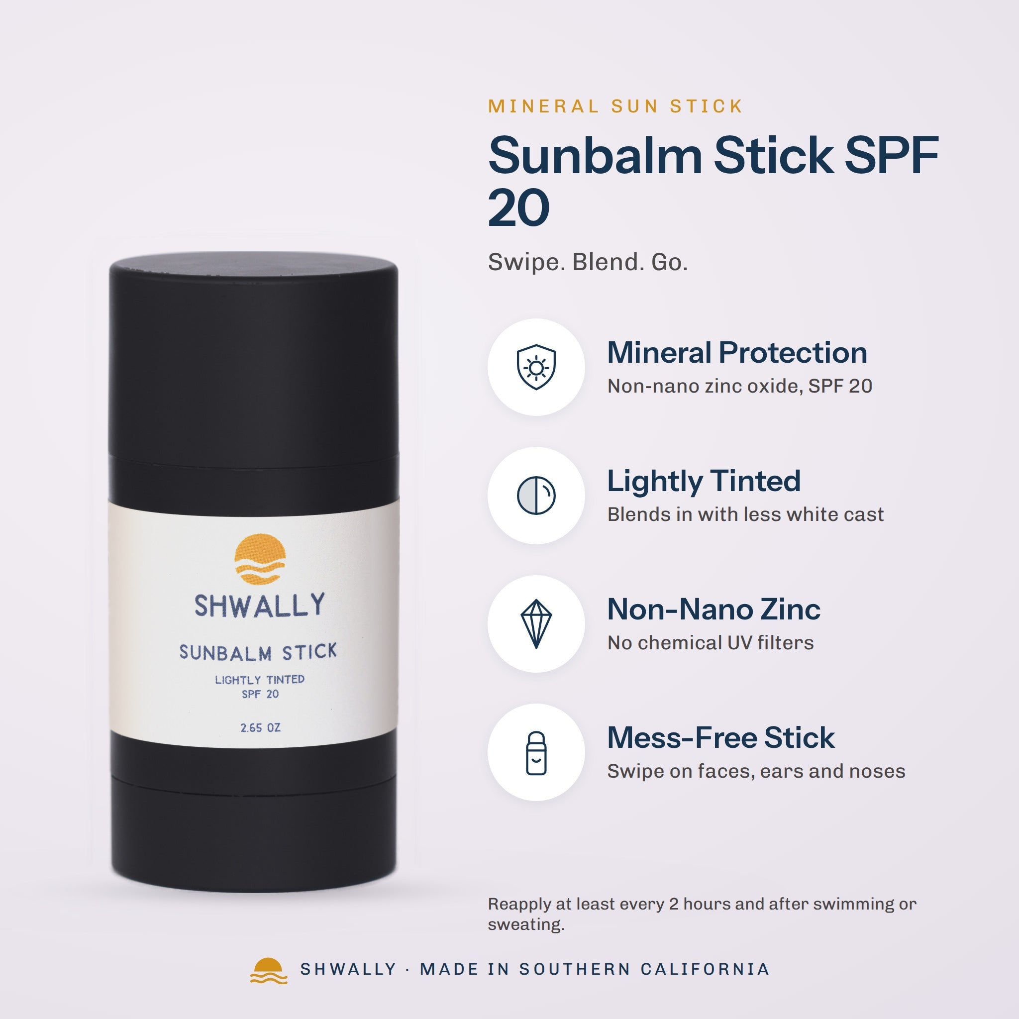 Shwally Sunbalm Stick – Lightly Tinted SPF 20 benefits