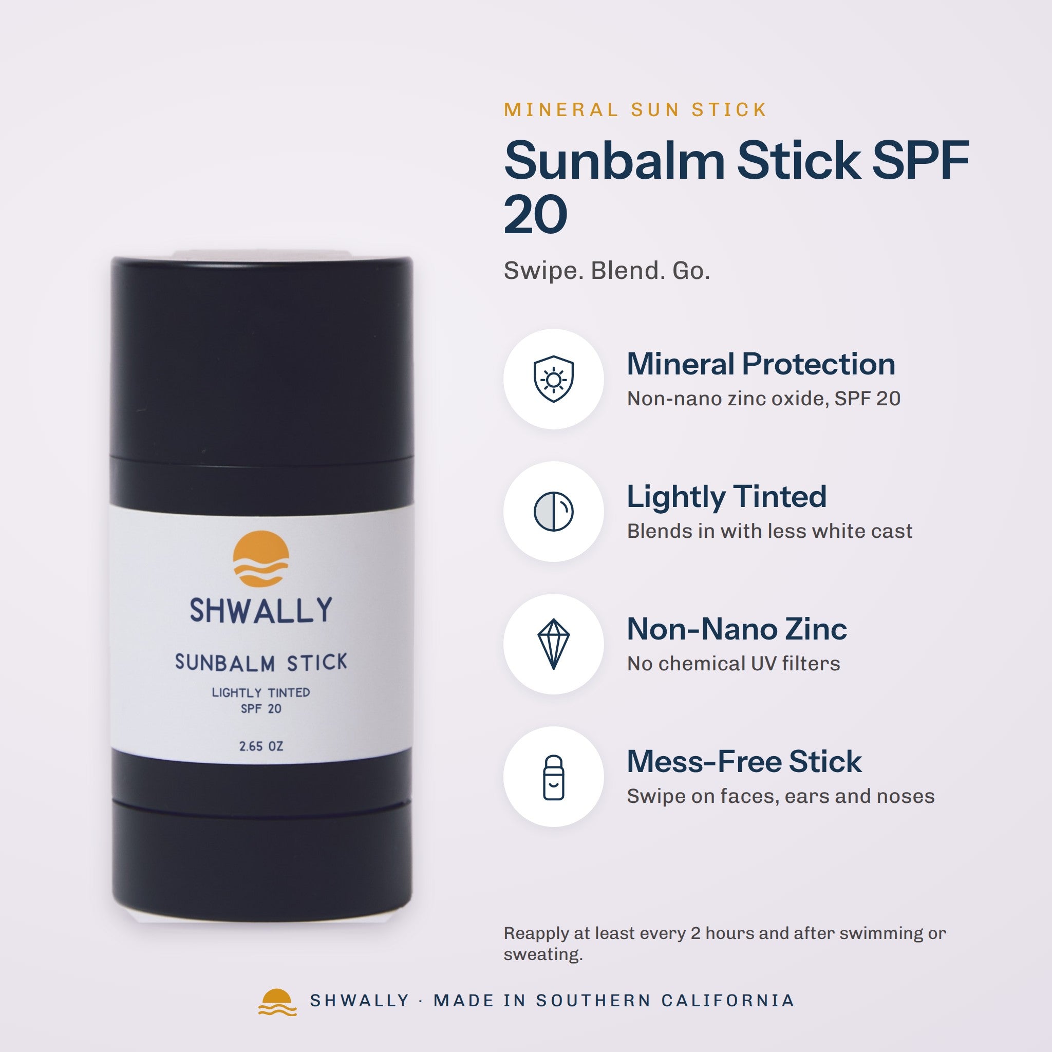 Shwally Sunbalm Stick – Lightly Tinted SPF 20 benefits