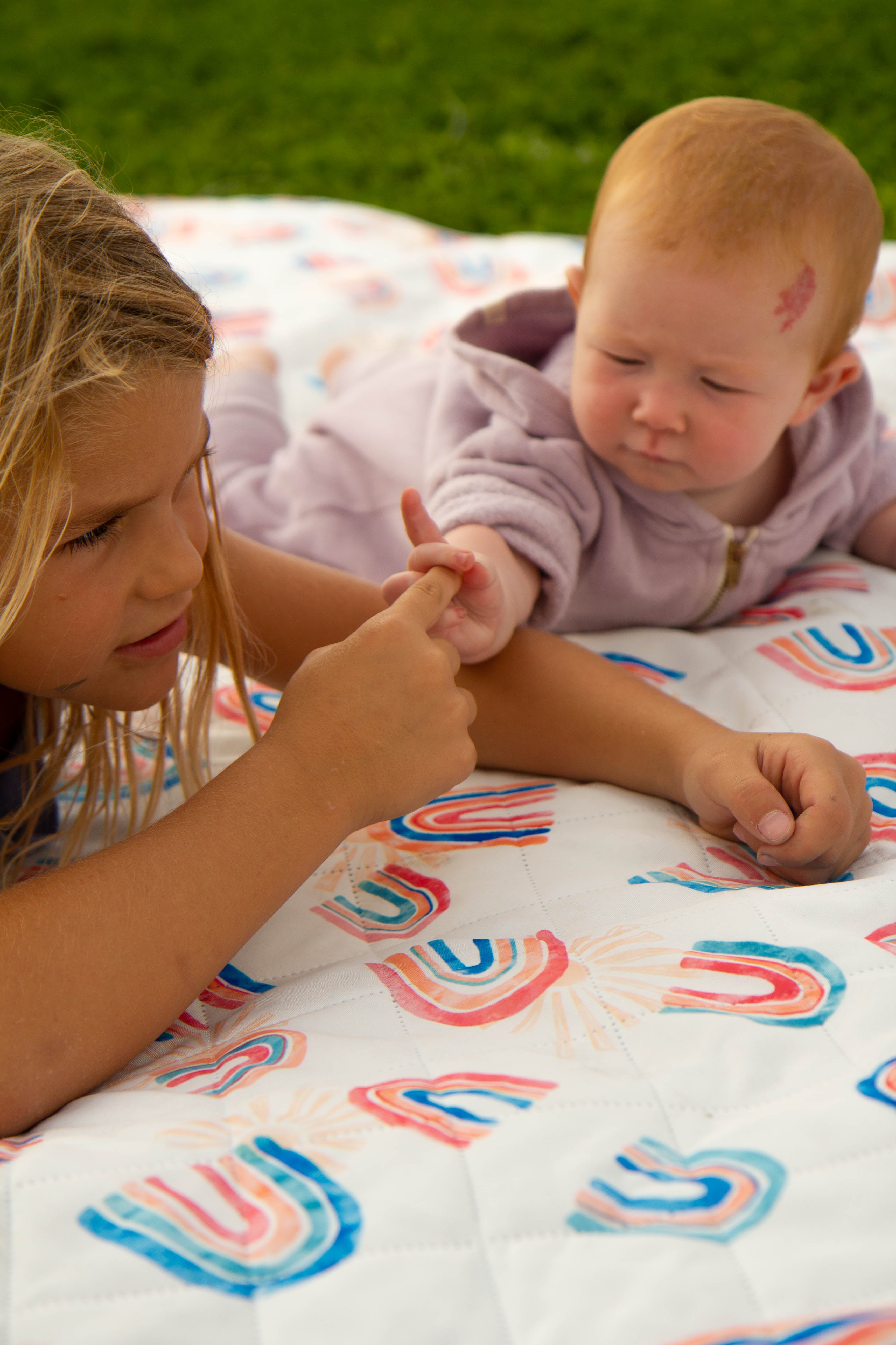The Shwally Picnic Blanket - Wavy Rainbows