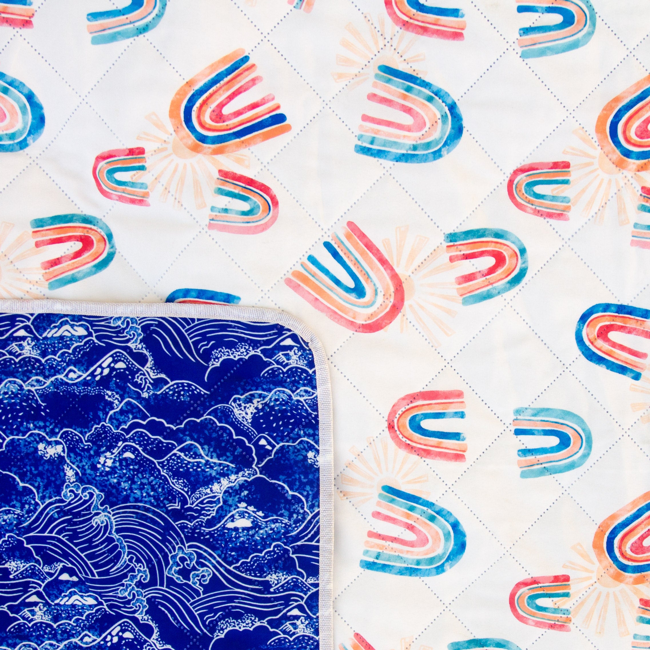 The Shwally Picnic Blanket - Wavy Rainbows